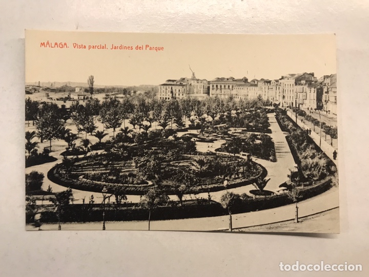 Postales: MALAGA. Postal Vista Parcial Jardines del Parque. Edita: Fototipia THOMAS (h.1930?) Sin Circular