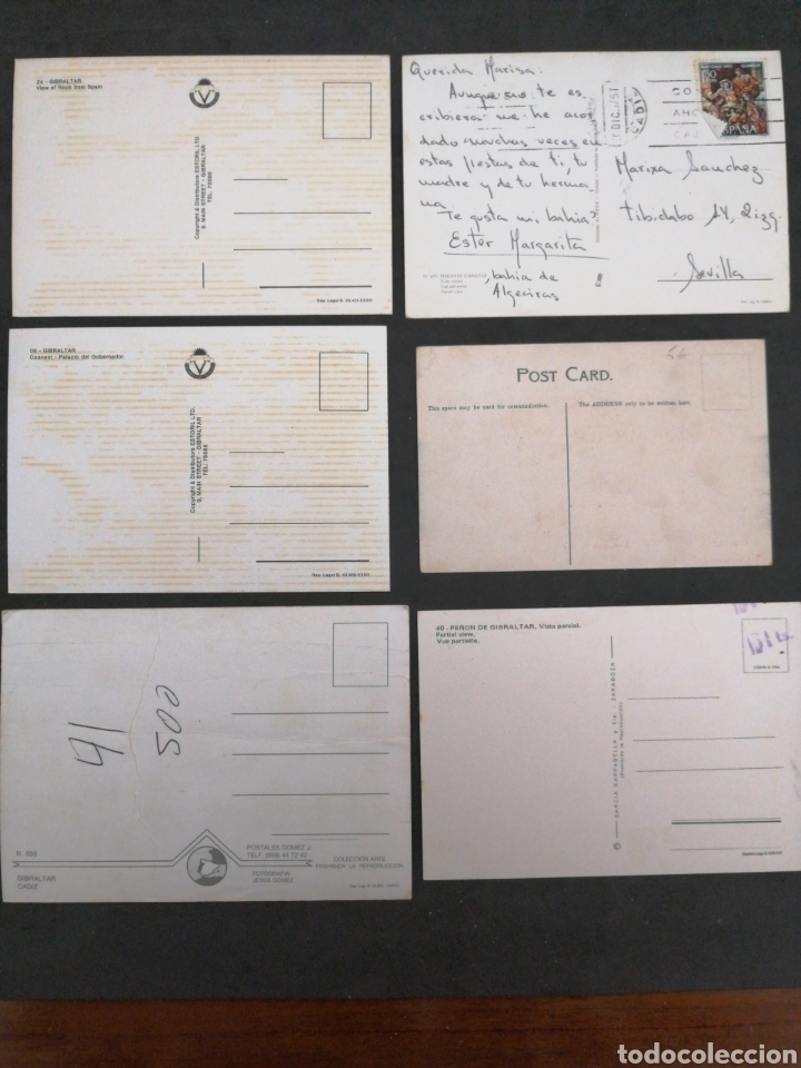 Postales: GIBRALTAR, LOTE DE 6 POSTALES - Foto 2
