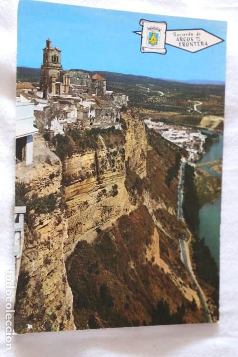 Postales: 5117 ARCOS DE LA FRONTERA CADIZ VISTA PANORAMICA BALCON DE LA PE&Ntilde;A RD PERGAMINO NUEVA