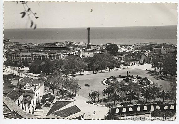 Postales: X123484 ANDALUCIA COSTA DEL SOL MALAGA FUENTE DEL PARQUE Y PLAZA DE TOROS