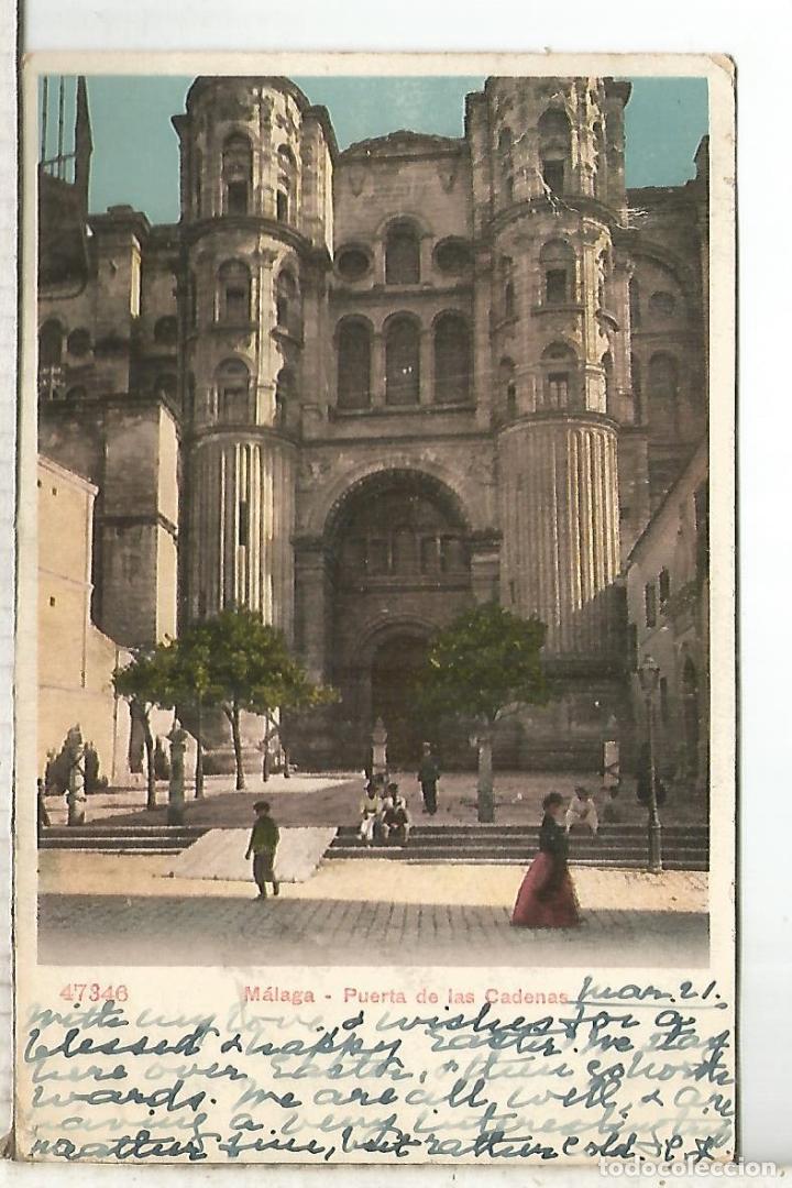 Postales: MALAGA PUERTA DE LAS CADENAS DORSO SIN DIVIDIR