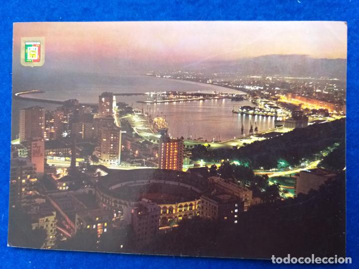 Postales: MALAGA. COSTA DEL SOL. # 1. VISTA GENERAL NOCTURNA . Circulada .