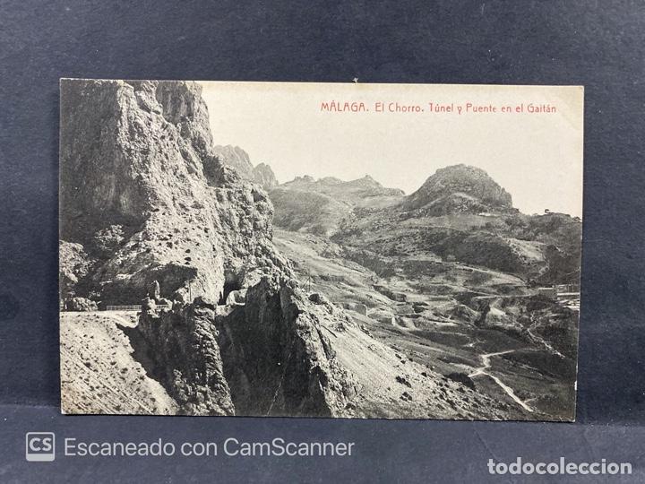 Postales: TARJETA POSTAL. MALAGA. EL CHORRO. TUNEL Y PUENTE EN EL GAIT&Aacute;N. FOTOTIPIA THOMAS