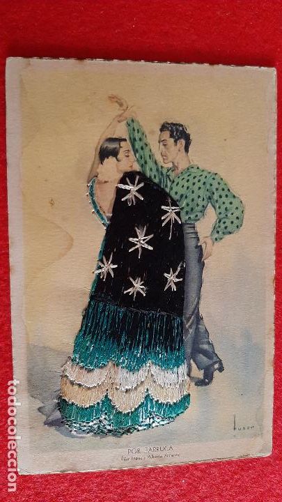 Postales: POSTAL BORDADA A MANO ANDALUCIA POR FARRUCA FUSER ORIGINAL , BOR76