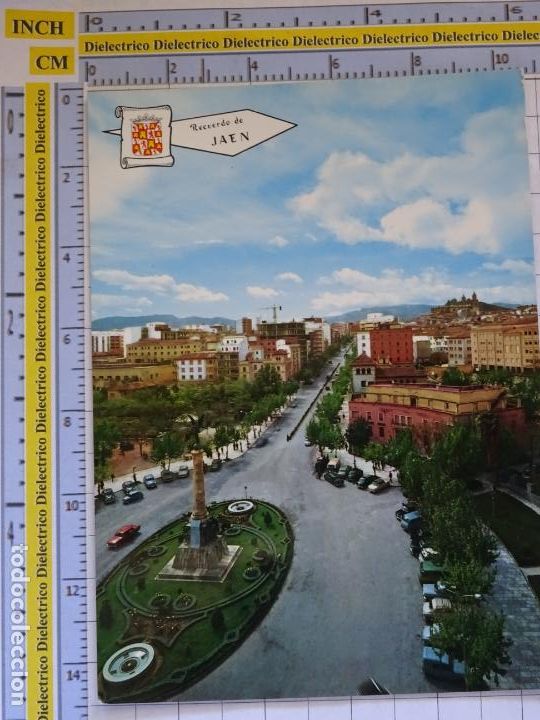Postales: POSTAL DE JAEN. A&Ntilde;O 1966. PLAZA DE LA VICTORIA Y AVENIDA DEL GENERAL&Iacute;SIMO. 5037 PERGAMINO. 63