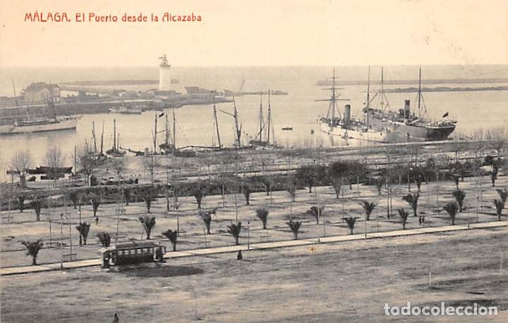 Postales: M&Aacute;LAGA.- EL PUERTO DESDE LA ALCAZABA