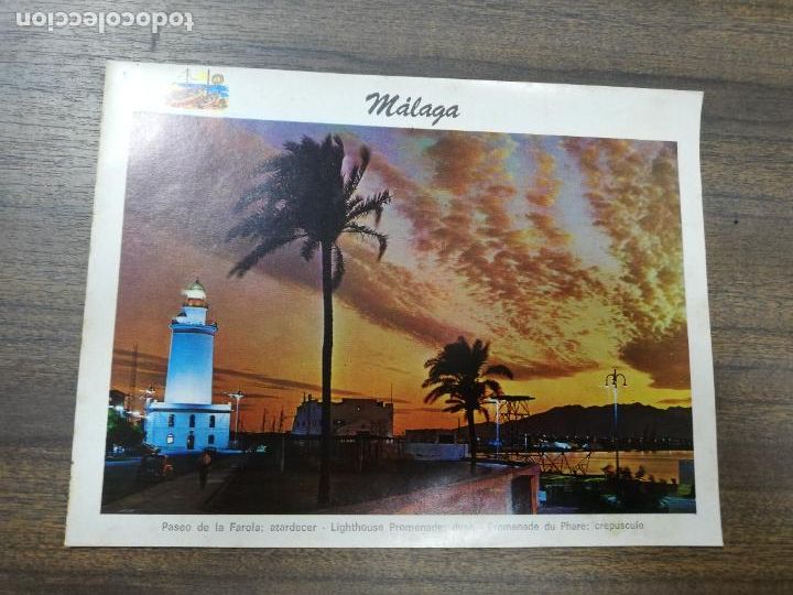 Postales: TARJETA POSTAL FOTOGRAFICA. MALAGA. PASEO DE LA FAROLA, ATARDECER. MEDIDAS : 23 X 17 CM APROX.
