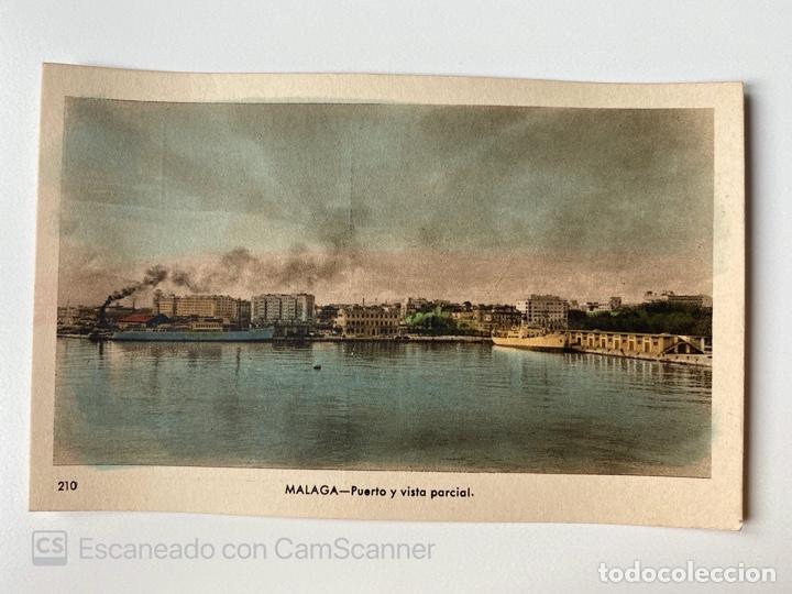 Postcards: TARJETA POSTAL. M&Aacute;LAGA - PUERTO Y VISTA PARCIAL. N&ordm; 210. EDICIONES ARRIBA.