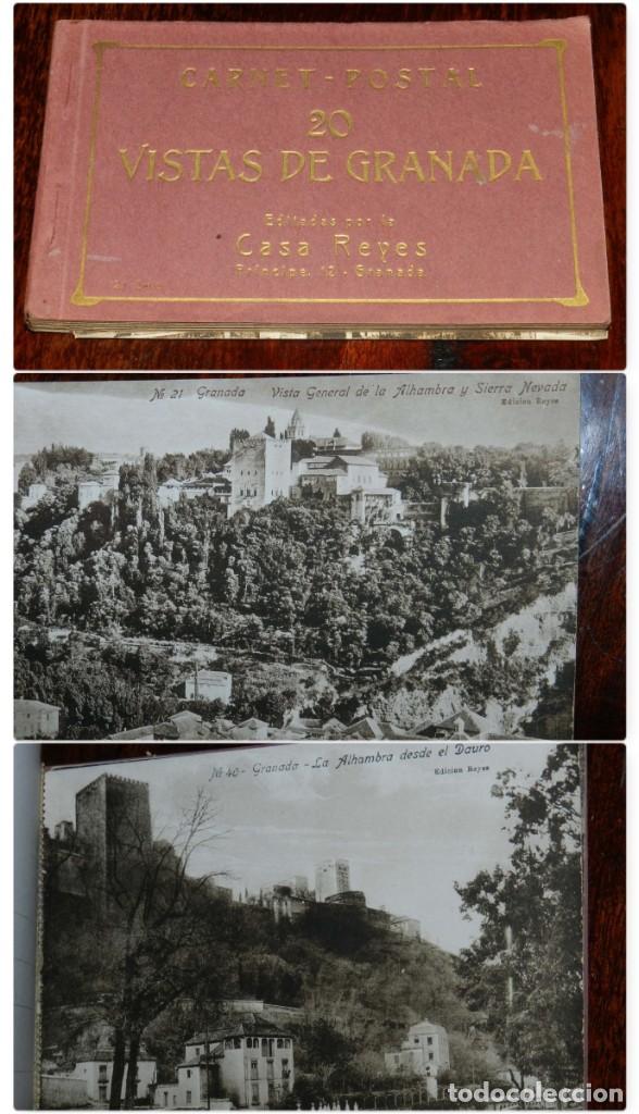 Postales: CUADERNILLO DE POSTALES, 20 VISTAS DE GRANADA. CASA REYES. 2&ordm; SERIE. COMPLETO.