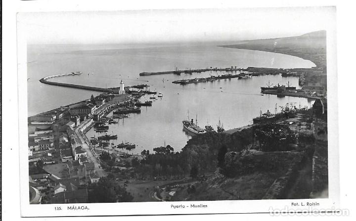 Postales: MALAGA - ANTIGUA POSTAL - PUERTO Y MUELLES - FOTO - ROISIN - NUEVA