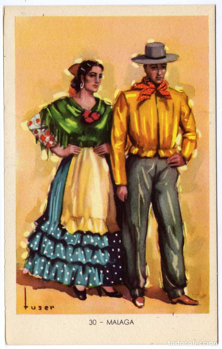 Postales: BONITA POSTAL - MALAGA - PAREJA ATAVIADOS CON TIPICOS TRAJES REGIONALES