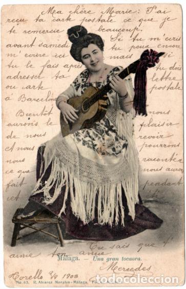 Cartoline: PRECIOSA POSTAL - MALAGA - UNA GRAN TOCAORA