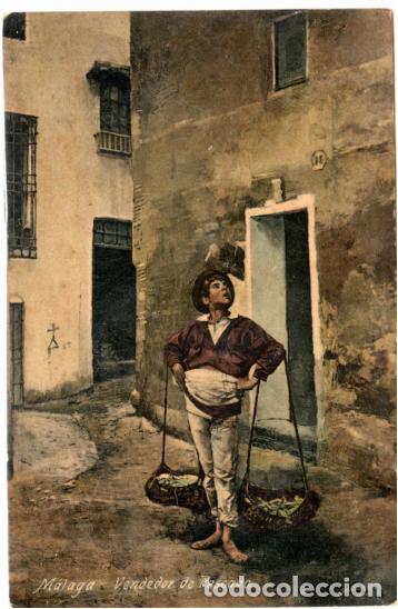 Postales: PRECIOSA POSTAL- MALAGA - VENDEDOR DE PESCADO - DOMINGO DEL RIO