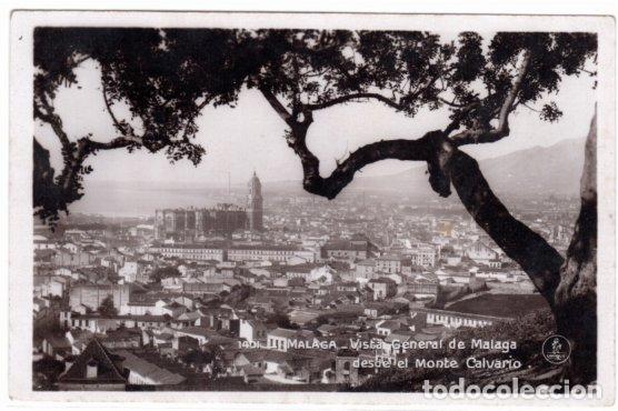 Postales: BONITA POSTAL FOTOGRAFICA - MALAGA - VISTA GENERAL DE MALAGA DESDE EL MONTE CALVARIO