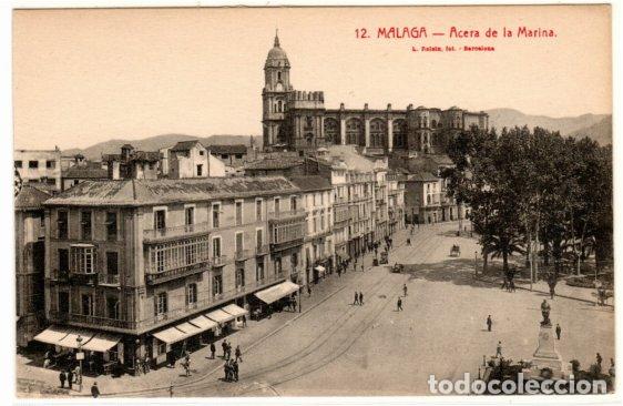 Postales: BONITA POSTAL - MALAGA - ACERA DE LA MARINA