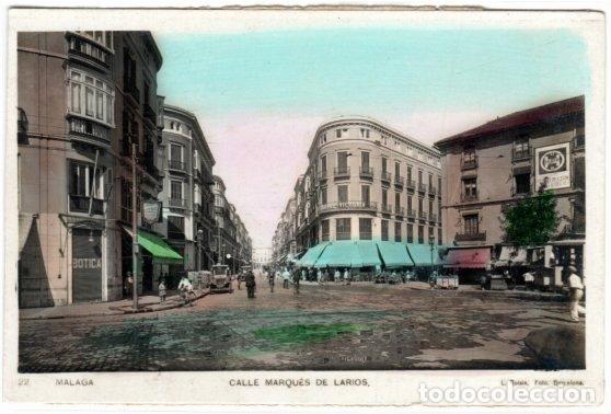 Postcards: PRECIOSA POSTAL - MALAGA - CALLE MARQUES DE LARIOS - VISTA DEL HOTEL VICTORIA