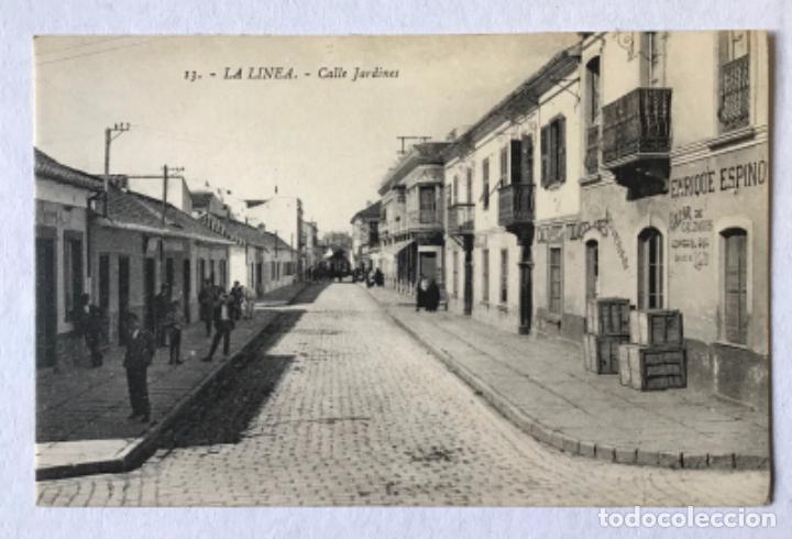 Postkarten: LA LINEA. CALLE JARDINES. (ED. JOAQUINA P&Eacute;REZ).
