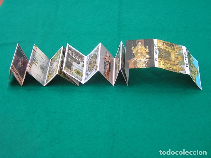 Postales: Libro Fuelle de 16 postales en color de La Cartuja de Granada. Medidas: 7,5 x 10,5 cm