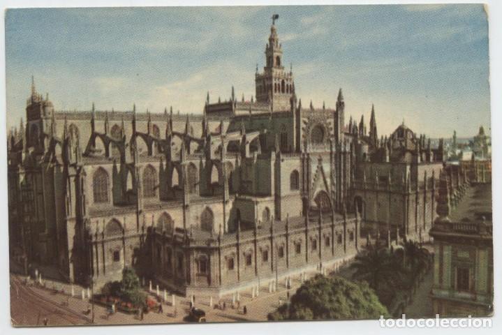 Postales: N&ordm; 11-SEVILLA. Vista general de la Catedral. Escrita en 1962. Ed. HELIOTIPIA ART&Iacute;STICA ESPA&Ntilde;OLA