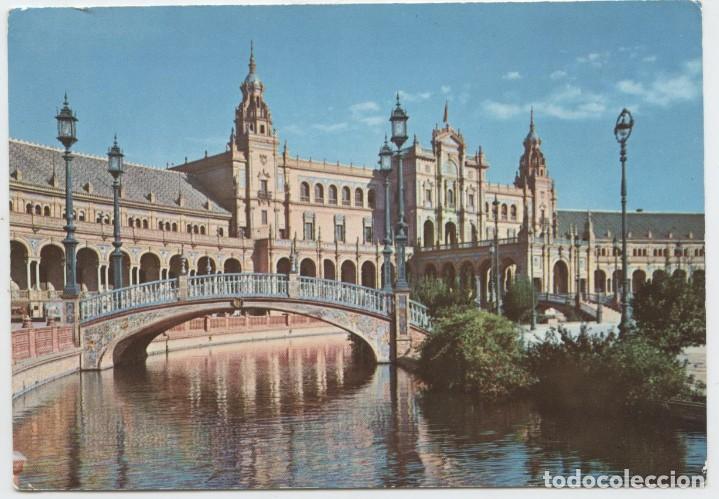 Postales: Serie 203-N&ordm; 302-SEVILLA. Plaza de Espa&ntilde;a. Detalle. Escrita en 1962. Ed. FOTOCOLOR FERRANDIZ