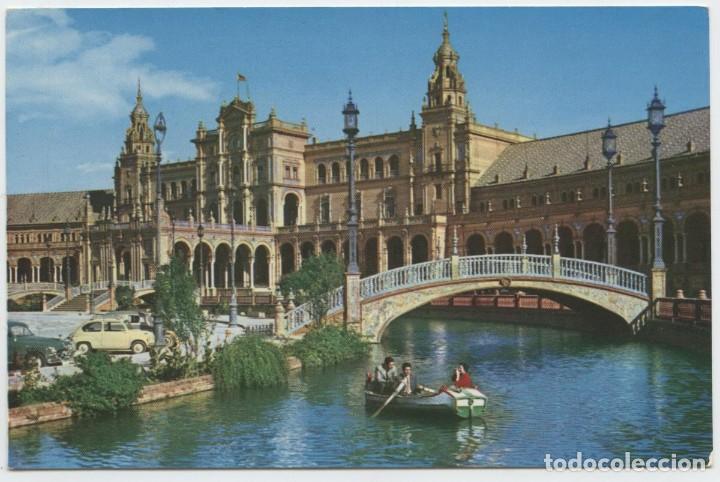 Postales: N&ordm; 75-SEVILLA. Plaza de Espa&ntilde;a. Escrita en 1962. Ed. HELIOTIPIA ART&Iacute;STICA ESPA&Ntilde;OLA