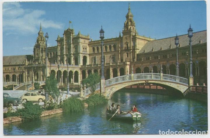 Postales: N&ordm; 75-SEVILLA. Plaza de Espa&ntilde;a. Escrita en 1962. Ed. HELIOTIPIA ART&Iacute;STICA ESPA&Ntilde;OLA