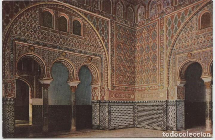 Postales: N&ordm; 24-SEVILLA. Reales Alc&aacute;zares. Sal&oacute;n de... Escrita en 1962. Ed.HELIOTIPIA ART&Iacute;STICA ESPA&Ntilde;OLA