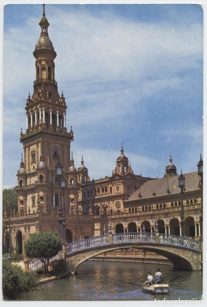 Postales: N&ordm; 24-SEVILLA. Plaza de Espa&ntilde;a. Torre Norte. Escrita en 1962. Ed. DISTRIBUIDOR PAPELES DEL NORTE