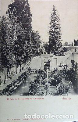 Postales: ANTIGUA POSTAL EL GENERALIFE EL PATIO DE LOS CIPRESES GRNADA ANDALUCIA CC3792