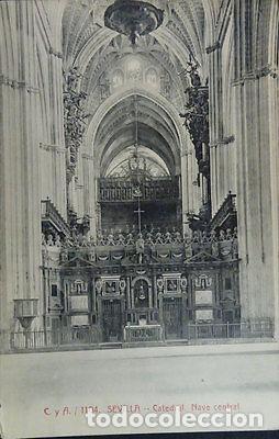 Postales: ANTIGUA POSTAL CATEDRAL DE SEVILLA NAVE CENTRAL ANDALUCIA POSTCARD CC3954