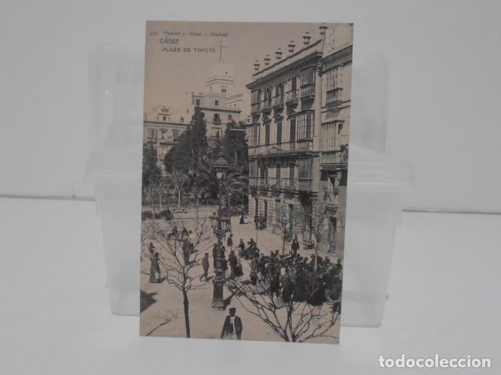 Postales: ANTIGUA POSTAL, CADIZ, PLAZA DE TOPETE, HAUSER Y MENET, TARJETA POSTAL