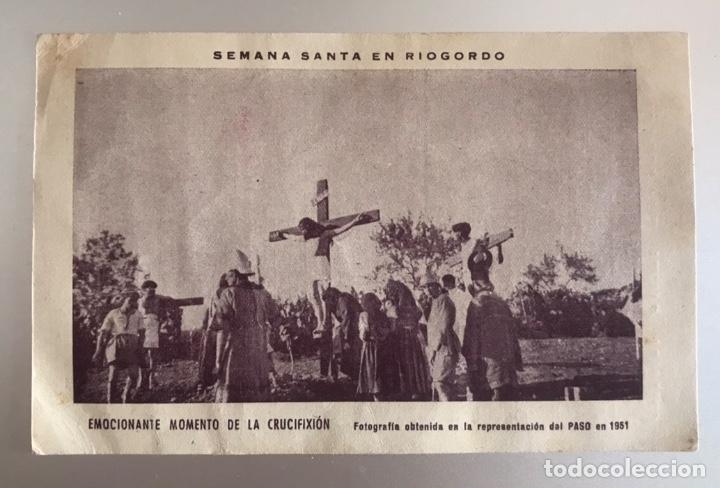 Postkarten: J5 Tarjeta tama&ntilde;o tarjeta postal de la Semana Santa en Riogordo M&aacute;laga 1961 Crucifixi&oacute;n
