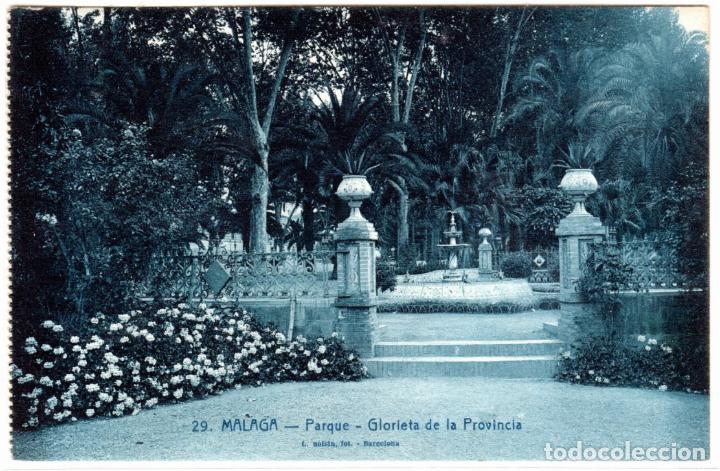 Postales: BONITA POSTAL - MALAGA - PARQUE - GLORIETA DE LA PROVINCIA