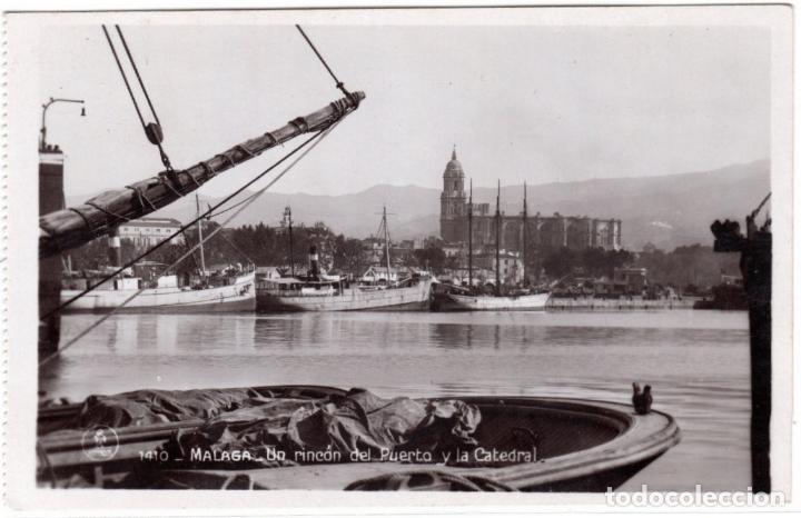 Postales: BONITA POSTAL - MALAGA - UN RINCON DEL PUERTO Y LA CATEDRAL