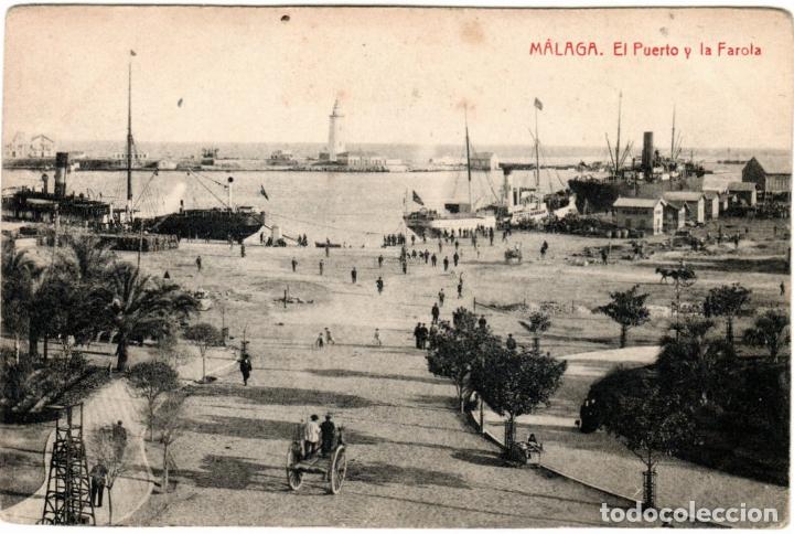 Cartoline: BONITA POSTAL - MALAGA - EL PUENTE Y LA FAROLA - EN REVERSO: MIHAELO PERICH - CLOT-BARCELONO