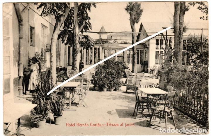 Postcards: BONITA POSTAL - MALAGA - HOTEL HERNAN CORTES - TERRAZA AL JARDIN