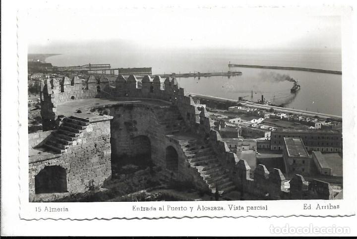 Postales: ALMERIA -ANTIGUA -FOTO-POSTAL ENTRADA AL PUERTO Y ALCAZABA- EDT- ARRIBAS-ESCRITA EL 9- 8- 1.951