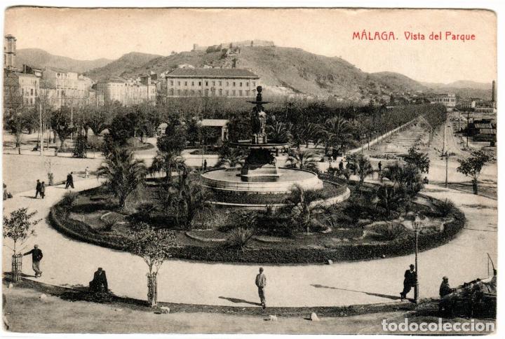 Cartoline: BONITA POSTAL - MALAGA - VISTA DEL PARQUE - EN REVERSO: MIHAELO PERICH - CLOT-BARCELONO