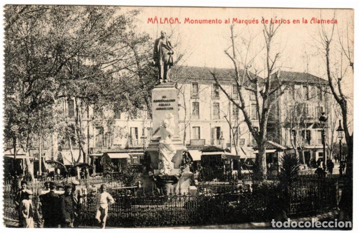 Postales: BONITA POSTAL - MALAGA - MONUMENTO AL MARQUES DE LARIOS EN LA ALAMEDA