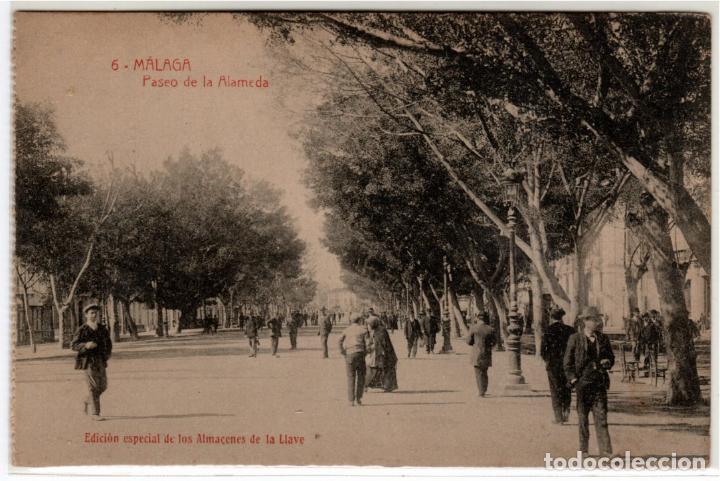 Postales: BONITA POSTAL - MALAGA - PASEO DE LA ALAMEDA - EDICION ESPECIAL DE LOS ALMACENES DE LA LLAVE