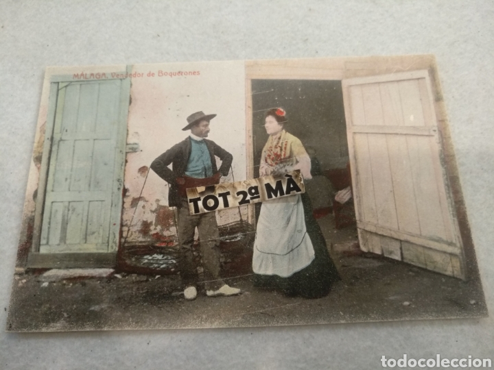 Postales: M&aacute;laga, vendedor de boquerones - Foto 1