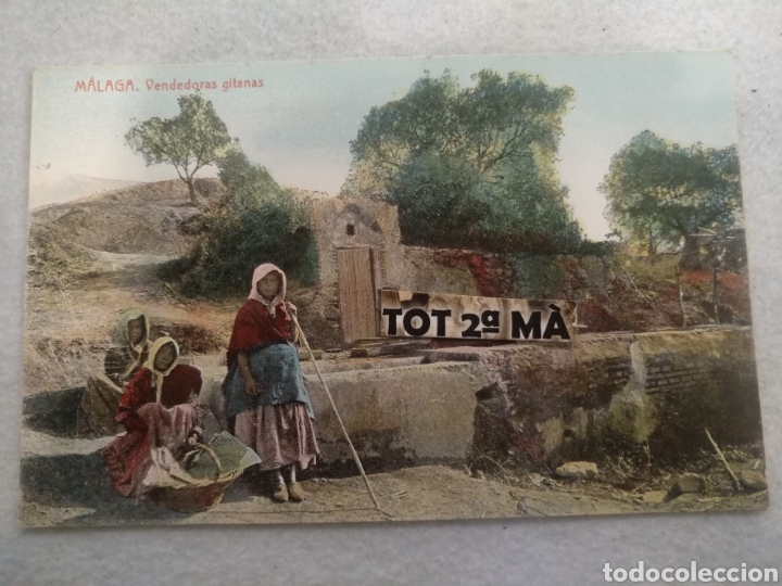 Postales: M&aacute;laga, vendedoras gitanas - Foto 1