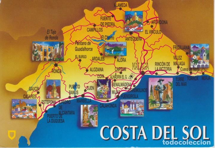 Postales: (10997) COSTA DEL SOL. MAPA