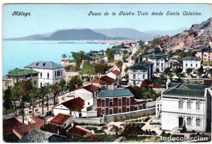Postais: BONITA POSTAL - MALAGA - PASEO DE LA GALETA VISTO DESDE SANTA CATALINA