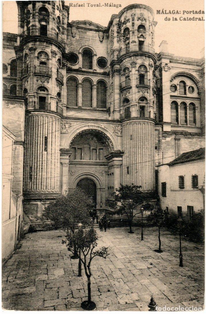 Postales: BONITA POSTAL - MALAGA - PORTADA DE LA CATEDRAL - RAFAEL TOVAL