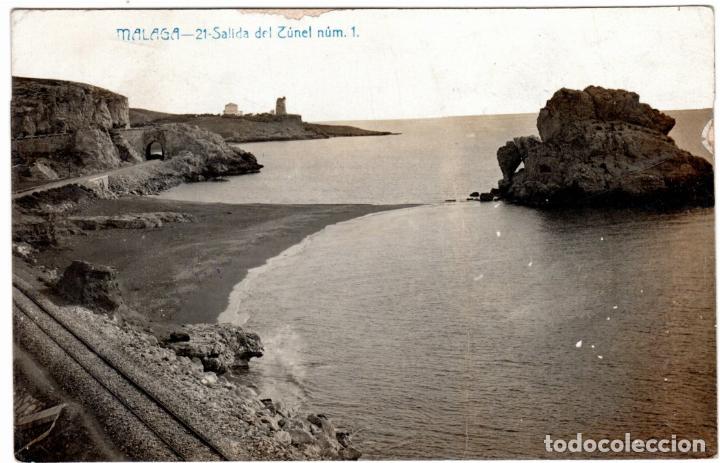 Postales: BONITA POSTAL - MALAGA - SALIDA DEL TUNEL N&Uacute;M. 1 - EDICION ESPECIAL DEL HOTEL SIMON