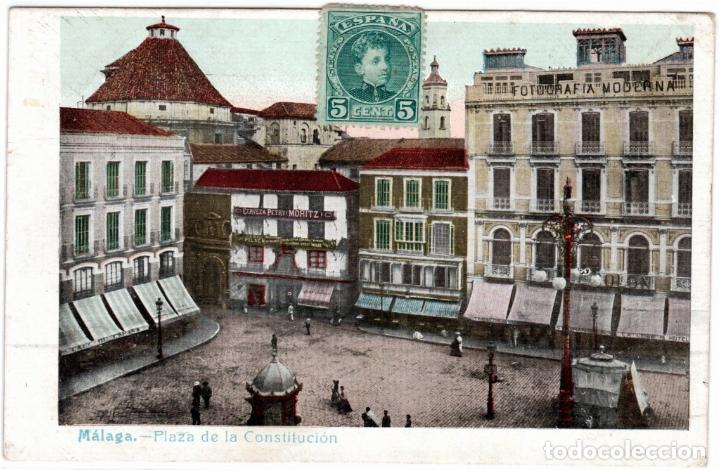 Postais: preciosa POSTAL - MALAGA - PLAZA DE LA CONSTITUCION