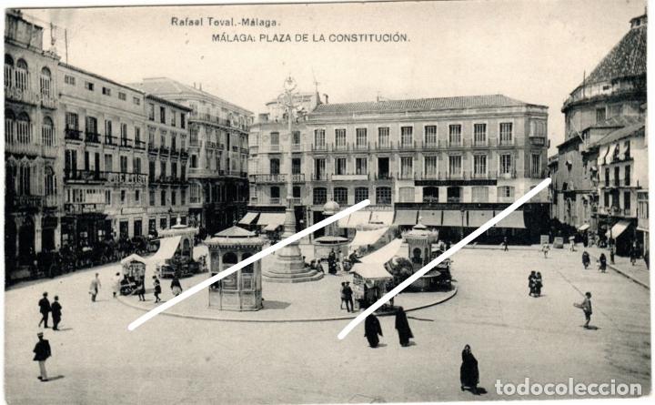 Postales: PRECIOSA POSTAL - MALAGA - PLAZA DE LA CONSTITUCION - RAFAEL TOVAL