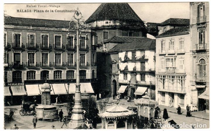 Postales: PRECIOSA POSTAL - MALAGA - PLAZA DE LA CONSTITUCION - RAFAEL TOVAL