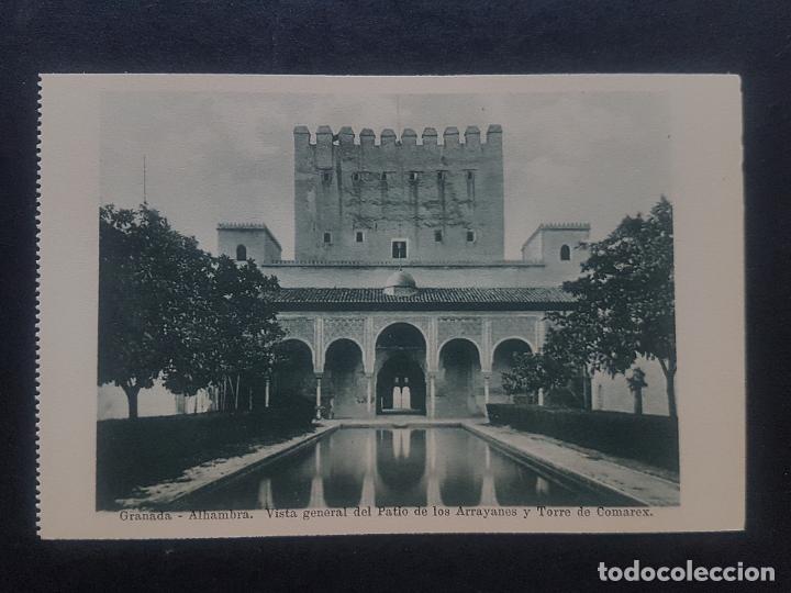 Postales: GRANADA ALHAMBRA VISTA GENERAL DEL PATIO DE LOS ARRAYANES Y TORRE DE COMARES - Foto 1